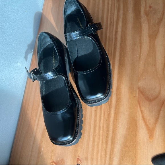 Intentionally Blank, Veronica Box Leather Lug Sole Mary Jane Shoes, Black, US 10 - Picture 6 of 8
